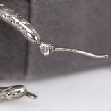 Estate 14K Solid White Gold Hoop Earrings | 23x18mm