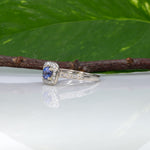14K yellow gold tanzanite estate ring with diamond accents