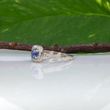 14K yellow gold tanzanite estate ring with diamond accents