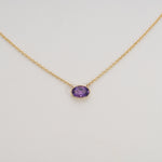 14K Yellow Gold Amethyst Necklace