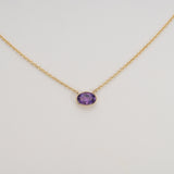 14K Yellow Gold Amethyst Necklace