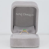 Daniela | Colombian Emerald Heart Estate Ring in Solid 10K Yellow Gold – Heart, 6×5.5mm – Romantic Green