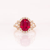 Brie 4.3cts Madagascar Ruby Ring with Natural Diamond Accents: 14k Solid Gold, 10x8mm