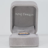 Nimasha | Blue Sapphire Band Ring with 19 Blue Sapphires in Solid 14K Yellow Gold – Colorful Gemstone Band
