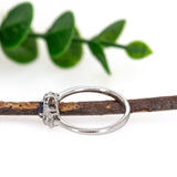 Stacy 14K White Gold AAA Ceylon Sapphire Diamonds Ring | Round 4.6mm