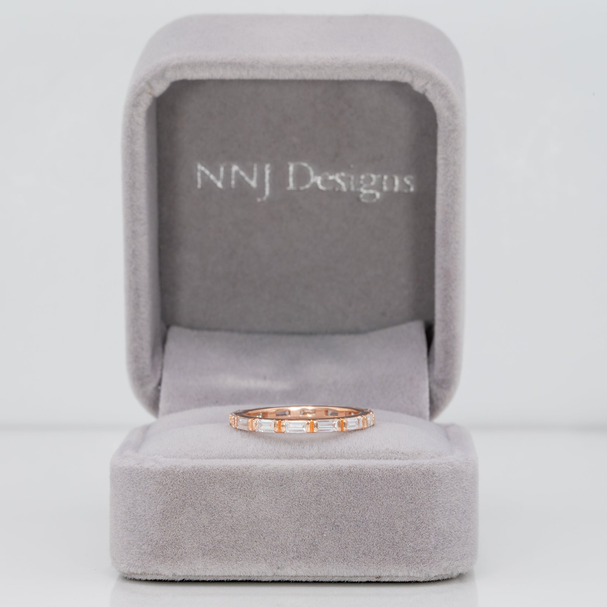 14K rose gold lab grown diamond band