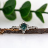 Sanvi 14K White Gold Alexandrite Diamond Ring | Oval 5x4mm
