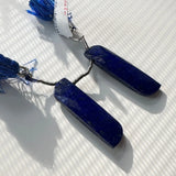 Lapis Drilled Matched Pair Gemstones Wing Shape | Side Drilled and Faceted Gems | 34x10x5mm | Beautiful Gemstone | Blue Gemstone