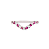 Lumi 14K White Gold Ruby and Diamond Band | RD 1.6mm