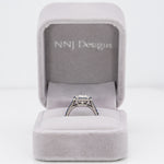 platinum lab grown diamond ring with blue sapphire accents