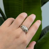 Estate 14K Solid White Gold Natural Diamond Ring