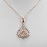 14K white & rose gold diamond semi-mount pendant