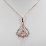 14K white & rose gold diamond semi-mount pendant
