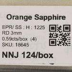 0.12 carat natural Ceylon orange sapphire round 3mm loose gemstone – view 3