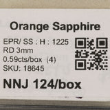 0.12 carat natural Ceylon orange sapphire round 3mm loose gemstone – view 3