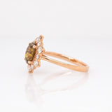 Vaila 14k Solid Gold Sphene Ring with Natural Diamond Accents | 8x6mm