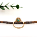 Jasmine 14K Yellow Gold 0.96cts Zambian Emerald Diamond Wedding Ring | Emerald Cut 7x5mm