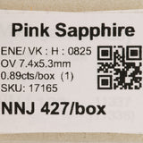 0.89 carat natural pink sapphire oval 7.4x5.3mm loose gemstone – view 2