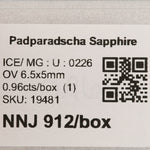 0.96 carat natural padparadscha sapphire oval 6.5x5mm loose gemstone – view 2