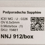 0.96 carat natural padparadscha sapphire oval 6.5x5mm loose gemstone – view 2