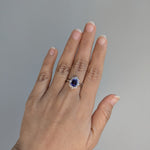 sonam 14k white gold 1.58cts tanzanite diamond ring | emerald cut 8x6mm