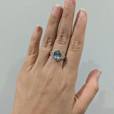 Anika 14K Solid Yellow Gold Aquamarine and Diamond Ring | OV 10x8mm