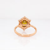 Vaila 14k Solid Gold Sphene Ring with Natural Diamond Accents | 8x6mm