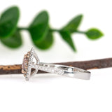 Sitara 14K White and Rose Gold Cor de Rosa Morganite Diamond Ring | Cushion Shape 6mm