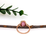 rosalie 14k rose gold 3.73cts pink tourmaline wedding diamond ring | oval 12x8mm