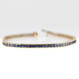 Previously Loved 14K Yellow Gold 6.60cts Ombre Sapphire Bracelet | 66 Sapphires