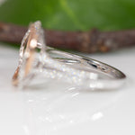 14K white & rose gold diamond semi-mount ring