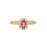 Shrija 14K Yellow Gold Padparadscha Sapphire and Natural Diamond Ring | OV 6x4mm