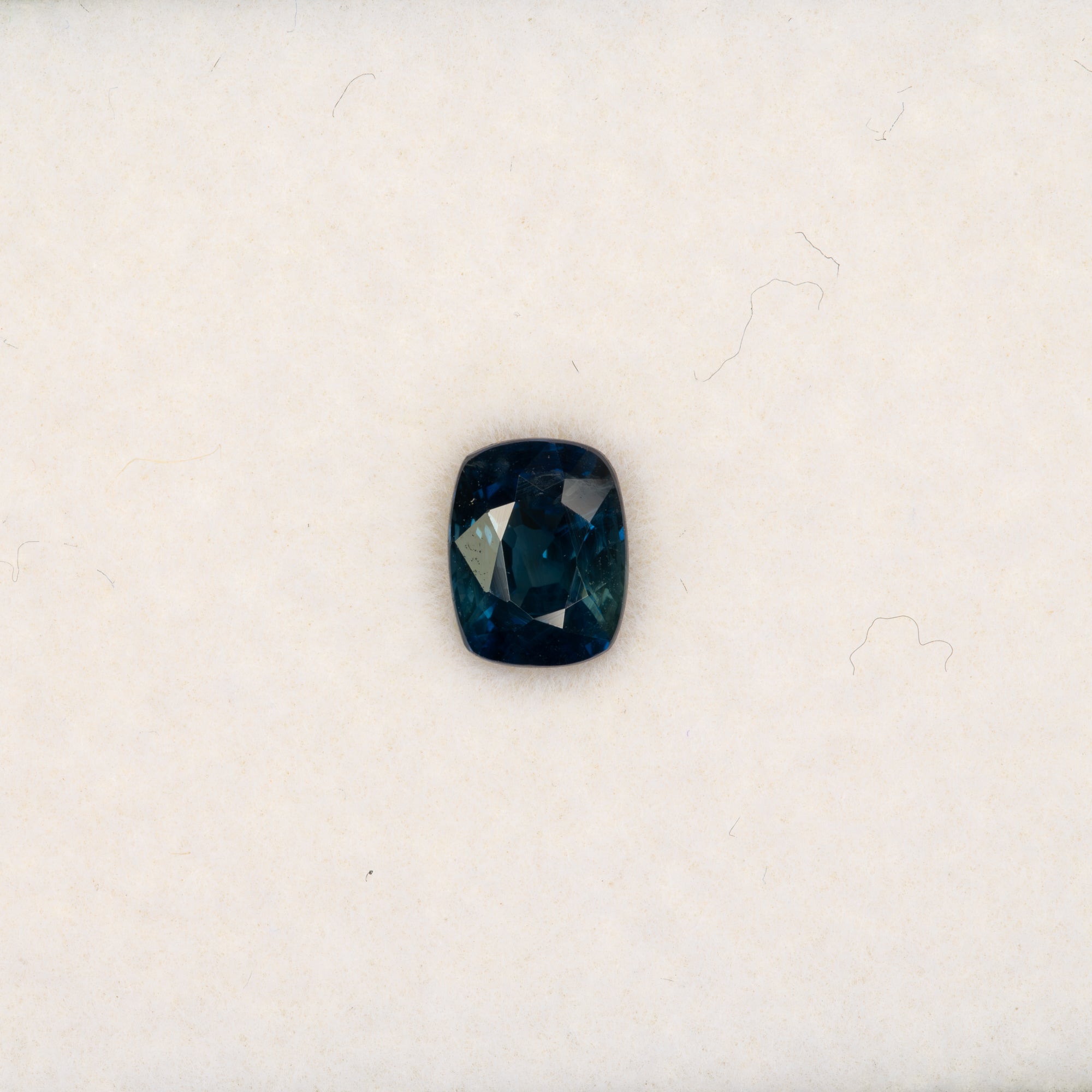 1.36 carat natural peacock sapphire, cushion 6.8x5.3mm loose gemstone