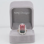14K white & yellow gold bi-color tourmaline ring