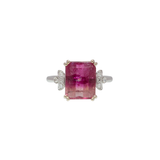 Jazz Solid 14K Gold Bi-color Tourmaline Ring with Natural Diamonds Accents