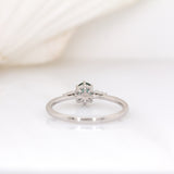 Qala 14K White Gold Ceylon Teal Sapphire and Diamond Ring | OV 5x4mm