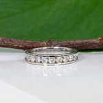 14K white gold diamond estate band