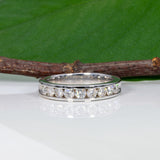 14K white gold diamond estate band