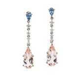 Ayra 14K White Gold Morganite and Aquamarine Dangle Earrings with Natural Diamonds