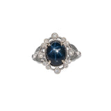 4Ct Star Sapphire Ring with Earth-Mined Diamond Accents in Solid 14K Gold – 10x8mm Bold Statement Gemstone Ring for Engagement or Fine Jewelry