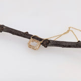 Lovely Pendant Necklace Setting W Natural Diamonds Halo in 14K Solid Gold | Customizable