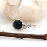 Elysia Solid 14k Gold Star Sapphire Ring with Natural Diamonds Accents, Oval 11x9mm