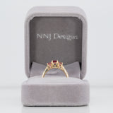 14K yellow gold rubellite tourmaline ring