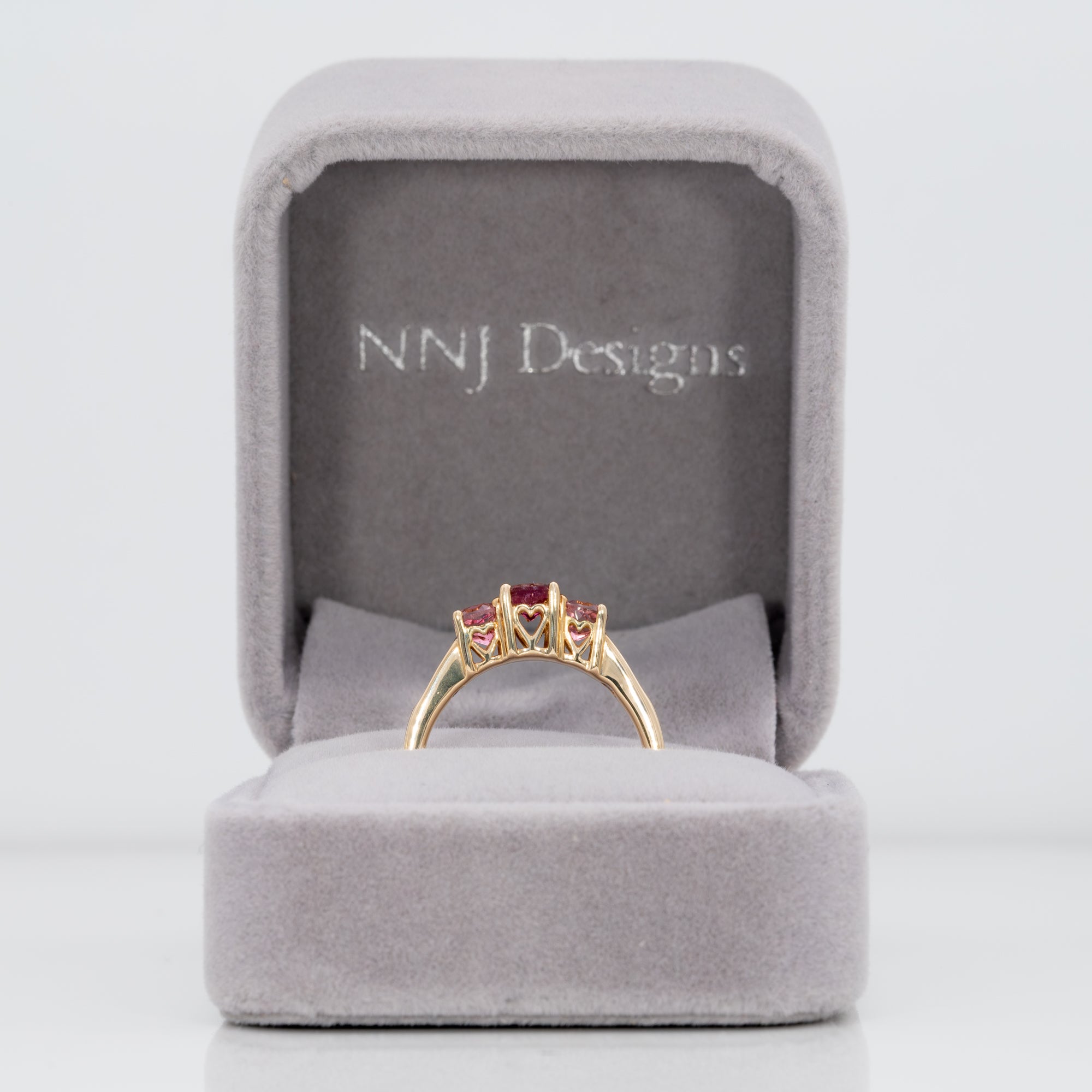 14K yellow gold rubellite tourmaline ring