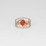 14K yellow gold padparadscha sapphire ring