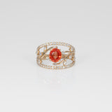14K yellow gold padparadscha sapphire ring