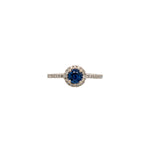 Lynn 14K White Gold 0.42cts AAA Ceylon Sapphire Diamond Ring | Round 4.5mm