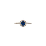 Lynn 14K White Gold 0.42cts AAA Ceylon Sapphire Diamond Ring | Round 4.5mm
