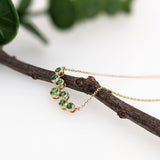 Monika 14K Yellow Gold Tsavorite Garnet Necklace | Attached Chain