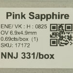 0.69 carat natural pink sapphire oval 6.9x4.9mm loose gemstone – view 2
